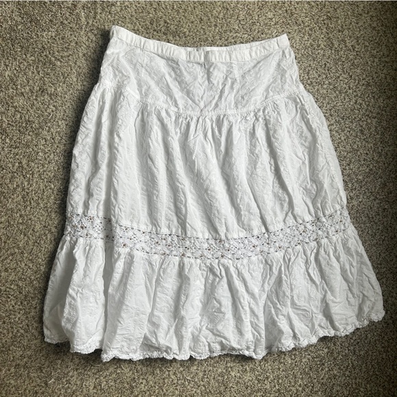 Tommy Hilfiger White Midi Skirt Casual Vacation Neutral Beach Greece Classic 12 - Picture 4 of 7